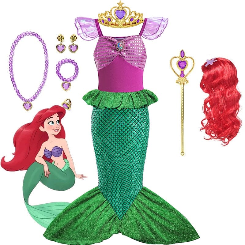 Fantasia Encantada da Pequena Sereia Ariel - Kit Completo